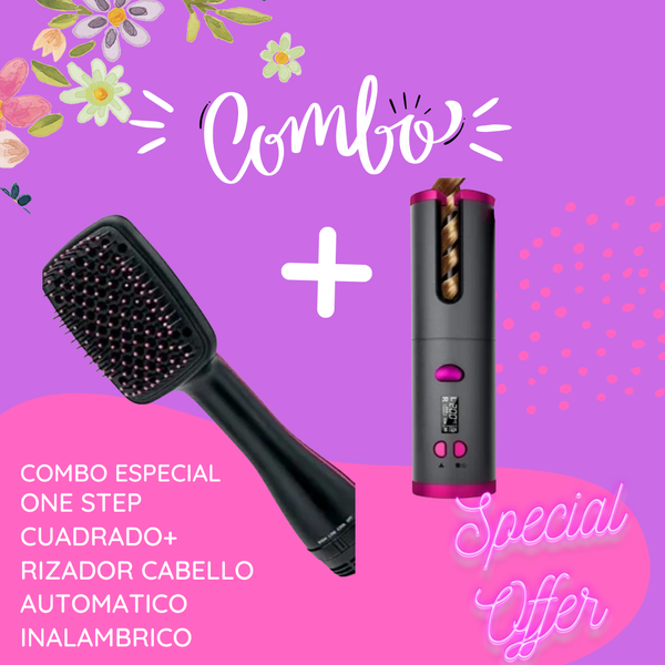 COMBO ONE STEP CUADRADO + RIZADOR AUTOMÁTICO