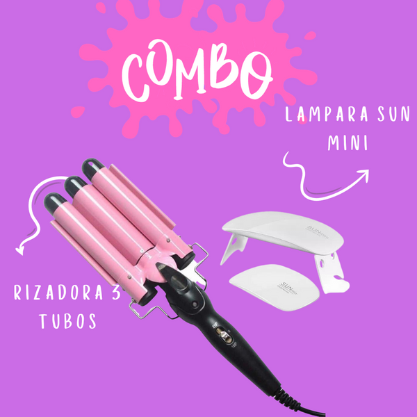 COMBO RIZADOR 3 TUBOS Y MINI LÁMPARA SUN